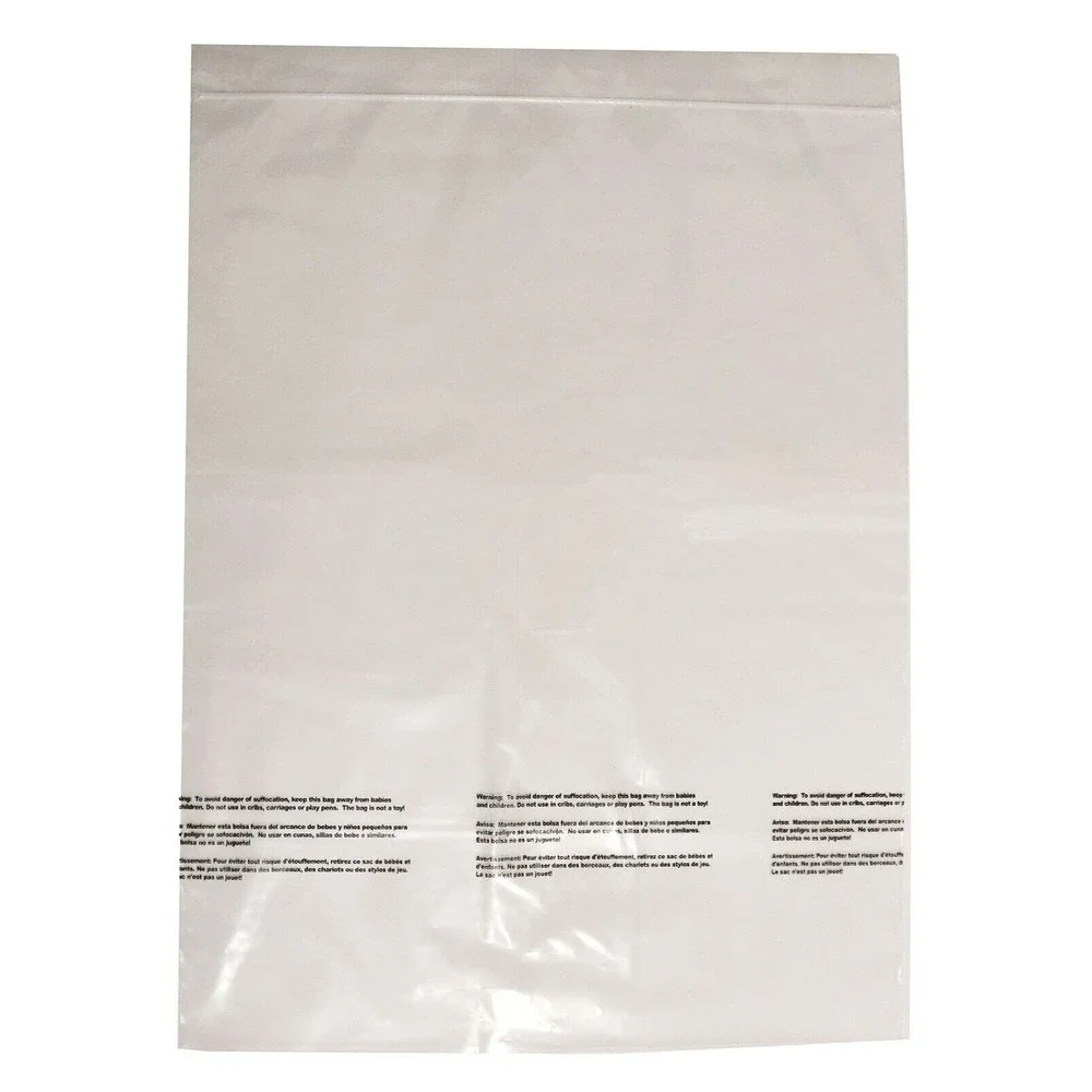 Pack of 50 Clear Poly Bags Zip Top Lock 18